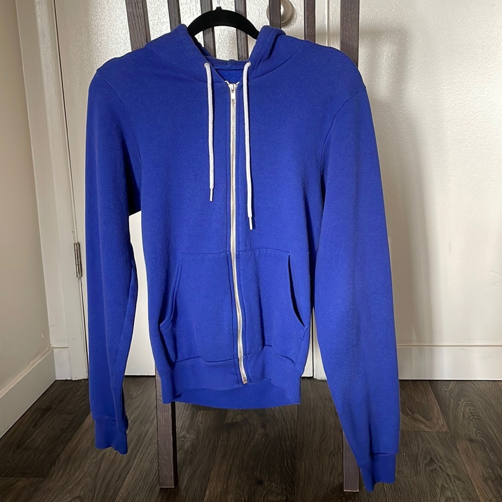 American Apparel Zip Up Hoodies Lapis Blue
